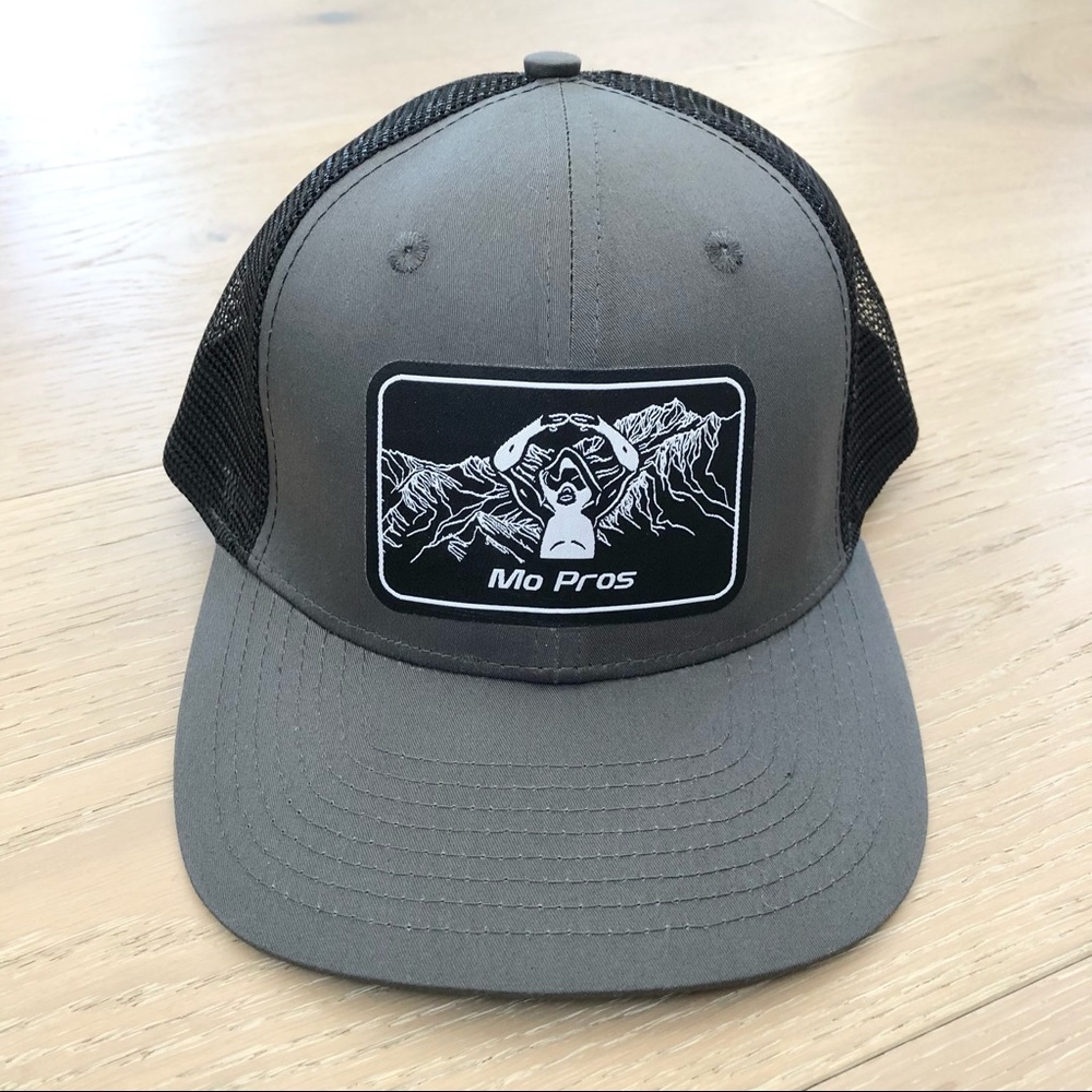 ⭐️MO Pro⭐️Medium Profile 6-Panel Trucker Cap Grey Black Color Hat Adjustable